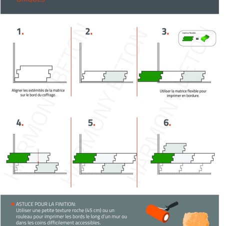 Matrice imitation Pavés irréguliers joints larges