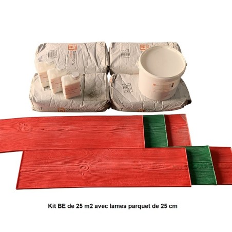 Kit béton empreinte aspect Bois - Lame de 25 cm