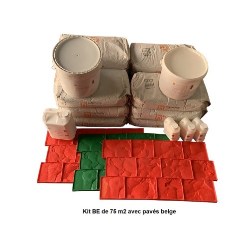 Kit béton empreinte aspect Pavés Belges