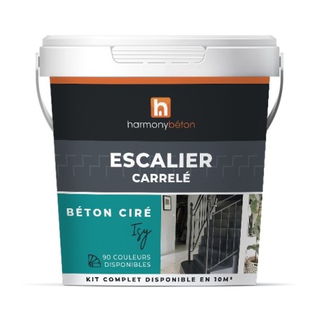 Kit ISY Béton ciré pour Escalier carrelé