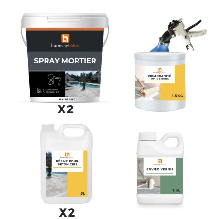 Kit Spray mortar on concrete