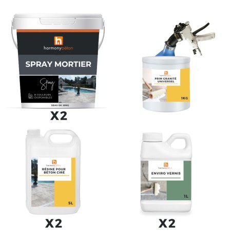 Kit for spraying mortar...