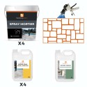 Kit Spray mortier avec pochoir 50m² vieilles dalles