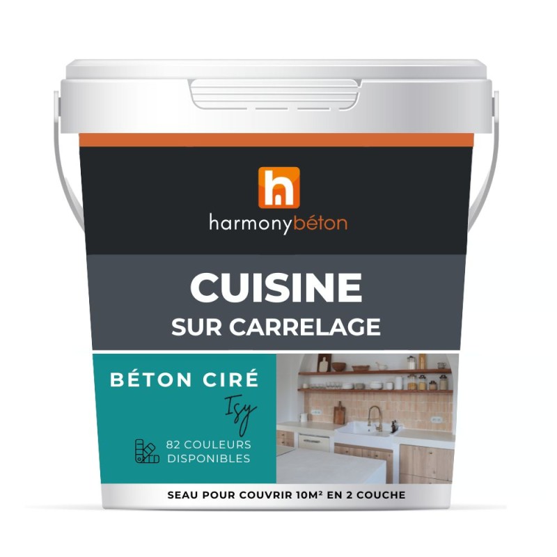 Béton ciré ISY sur carrelage - Kit universel cuisine