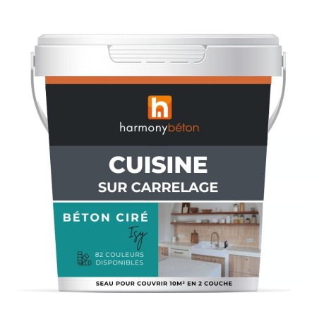 Béton ciré ISY sur carrelage - Kit universel cuisine
