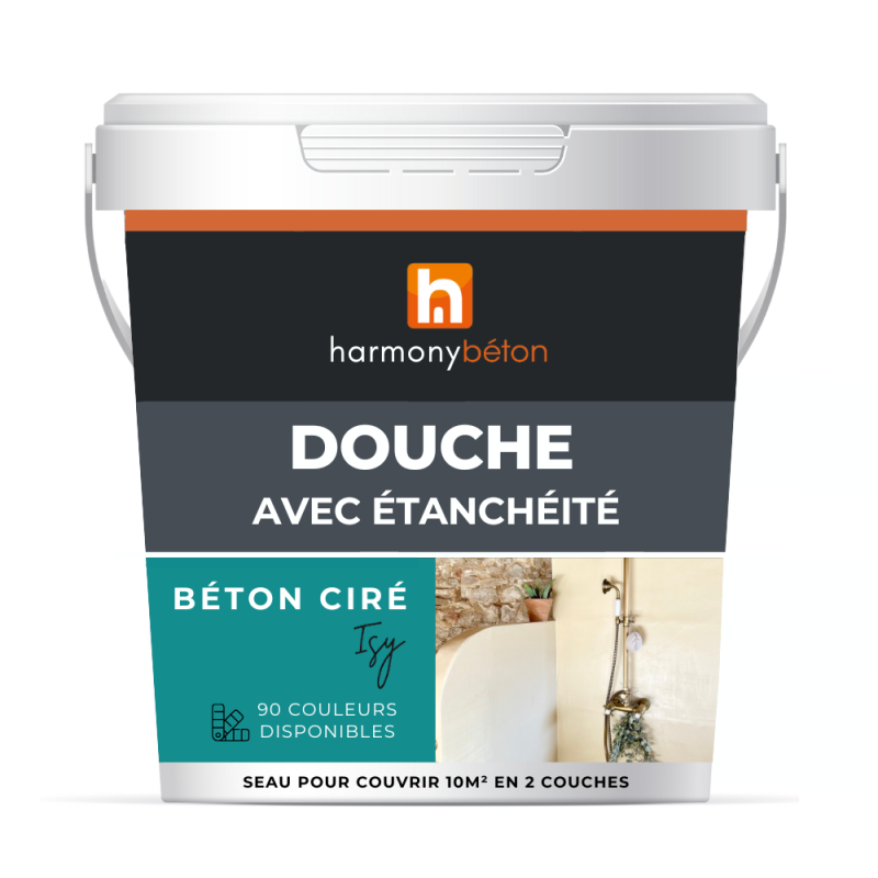 Béton ciré ISY douche avec étanchéité - kit complet
