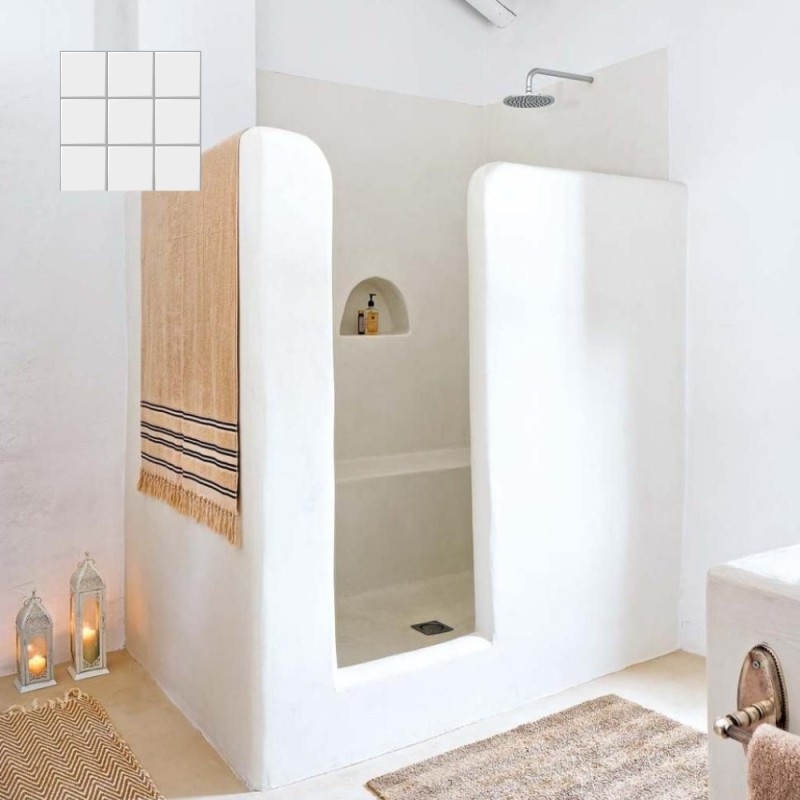 Béton ciré ISY sur carrelage - Kit universel salle de bain - douche couleur 41. Banquise