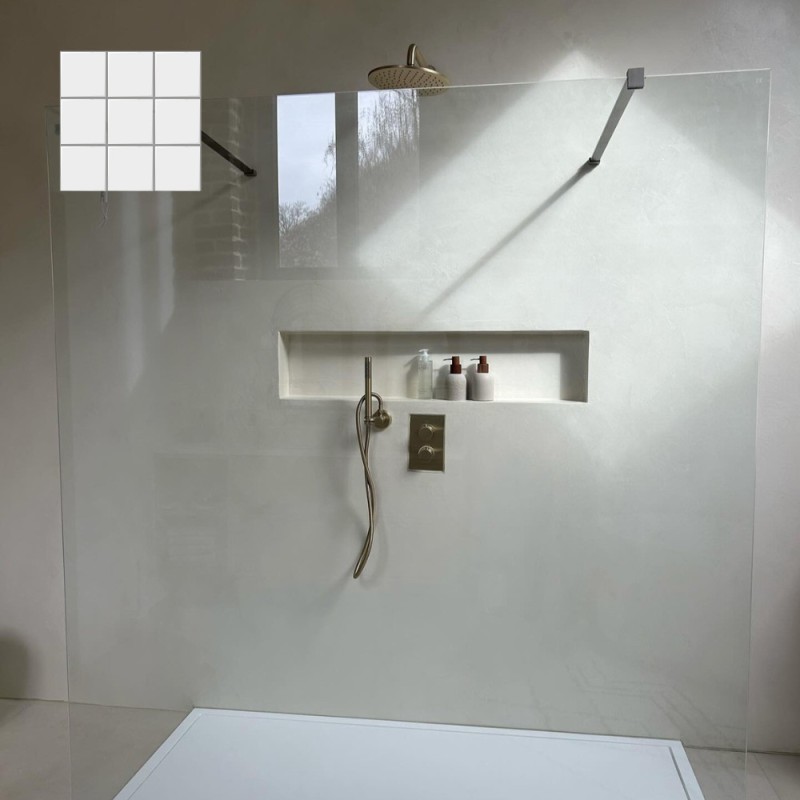 Béton ciré ISY sur carrelage - Kit universel salle de bain - douche couleur 37. Beige