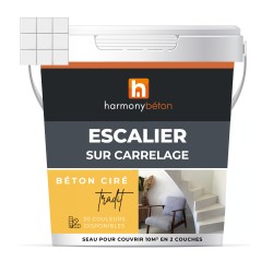 Béton ciré sur carrelage - Kit escalier