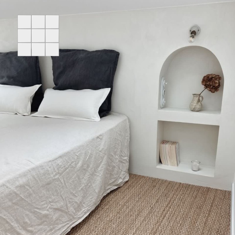 Béton ciré ISY sur carrelage - Kit universel protection légère couleur 40. Blanc cassé