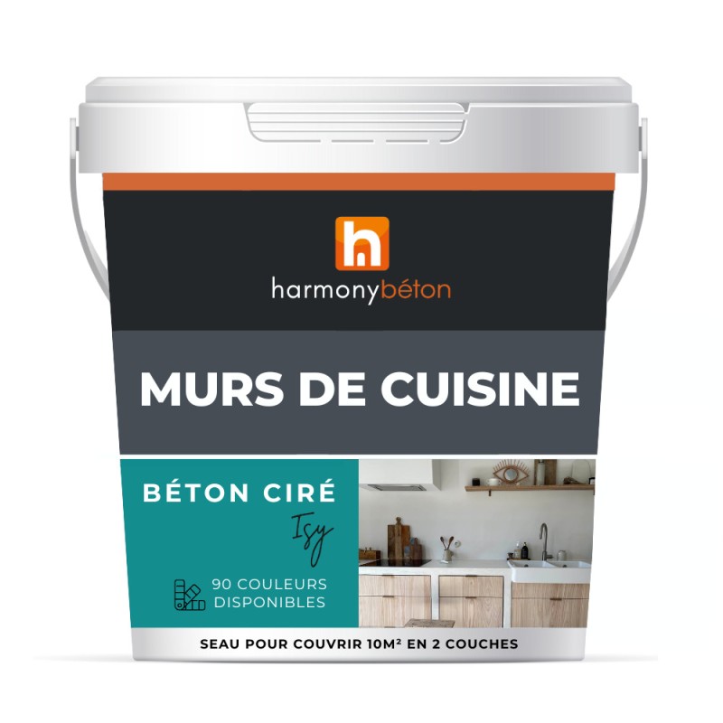 Béton ciré ISY mur cuisine - Kit complet