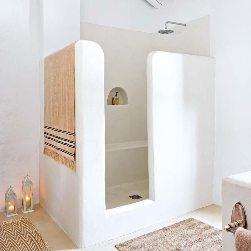 Béton ciré ISY douche avec étanchéité - kit complet - couleur 41. Banquise