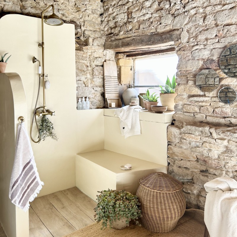 Béton ciré ISY douche avec étanchéité - kit complet - couleur 4. Pierre