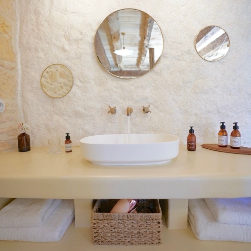 Béton ciré ISY meuble vasque et douche - couleur 4. Pierre