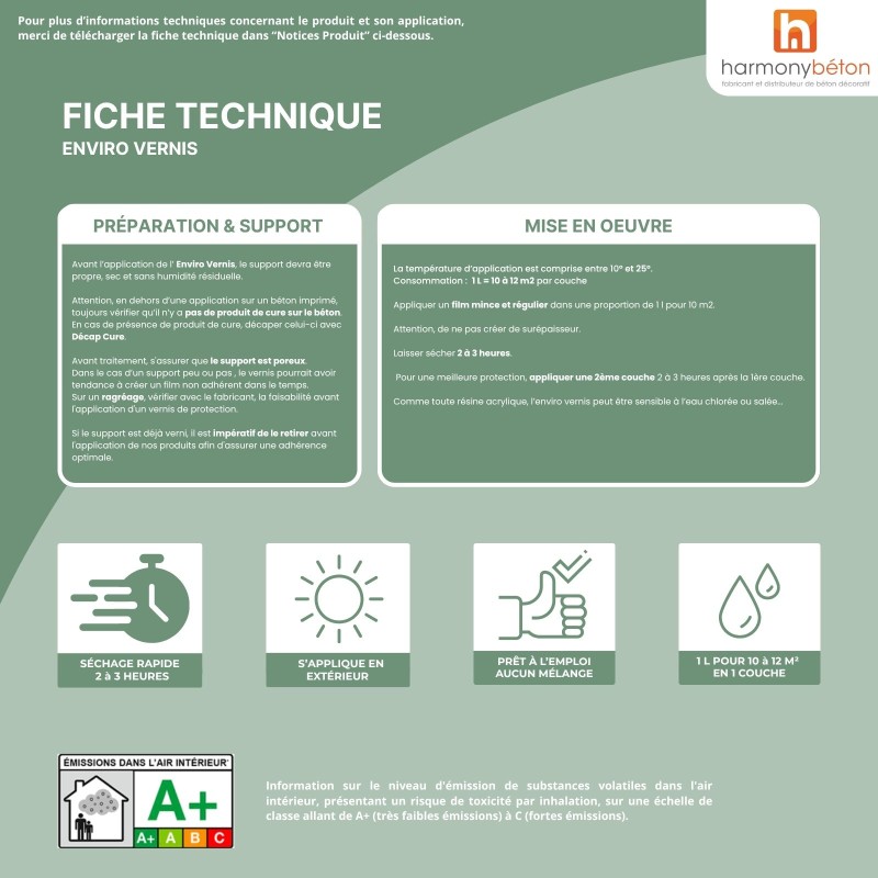 Fiche technique Enviro vernis