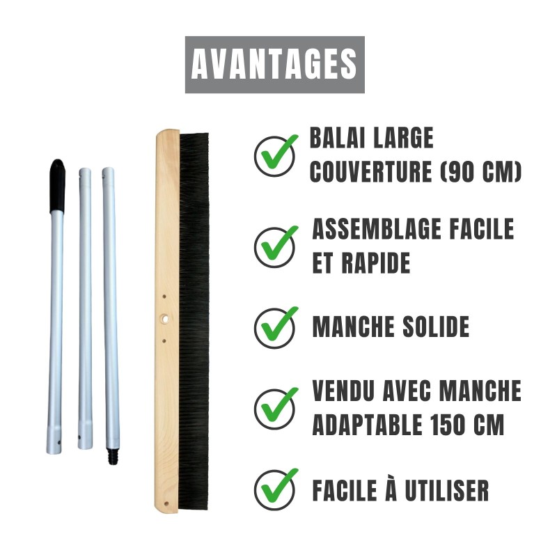 Avanatge balai de marquage avec manche aluminium