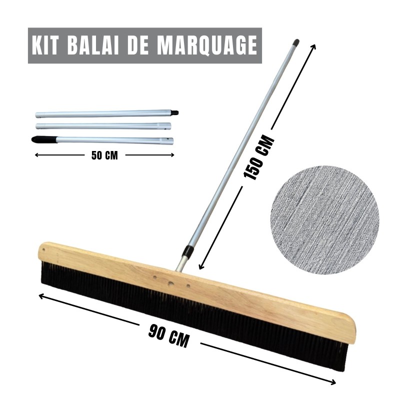 Dimensions balai de marquage avec manche aluminium