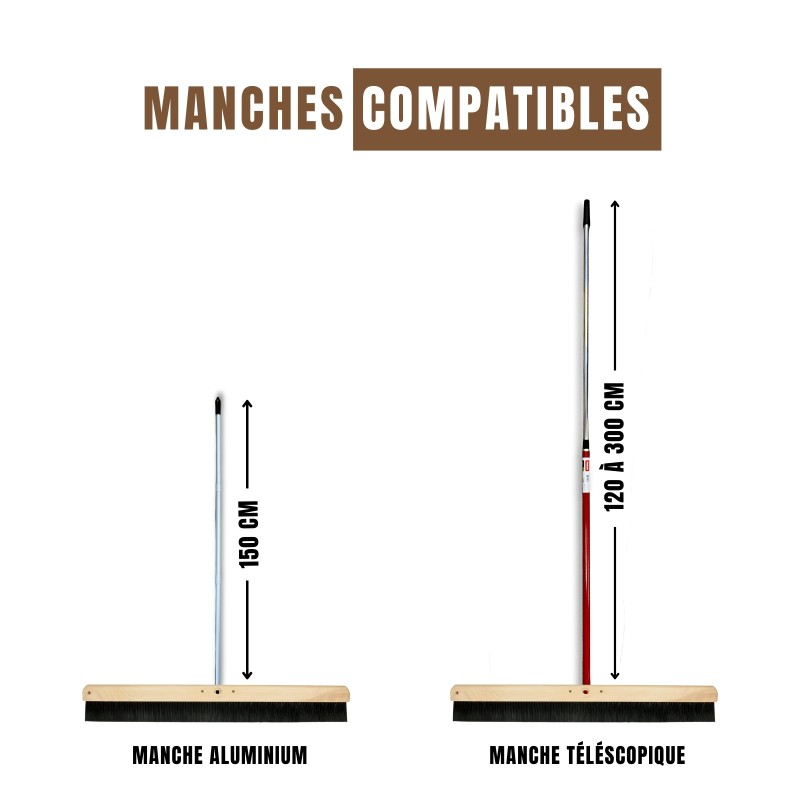 Manches compatibles avec balai de marquage béton