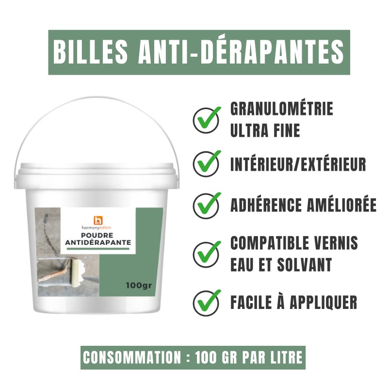 Avantages billes de verres anti-dérapantes