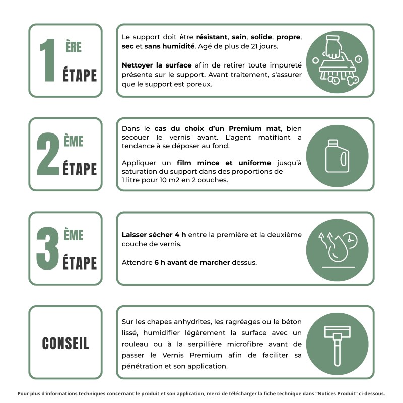 Étapes d'application vernis premium