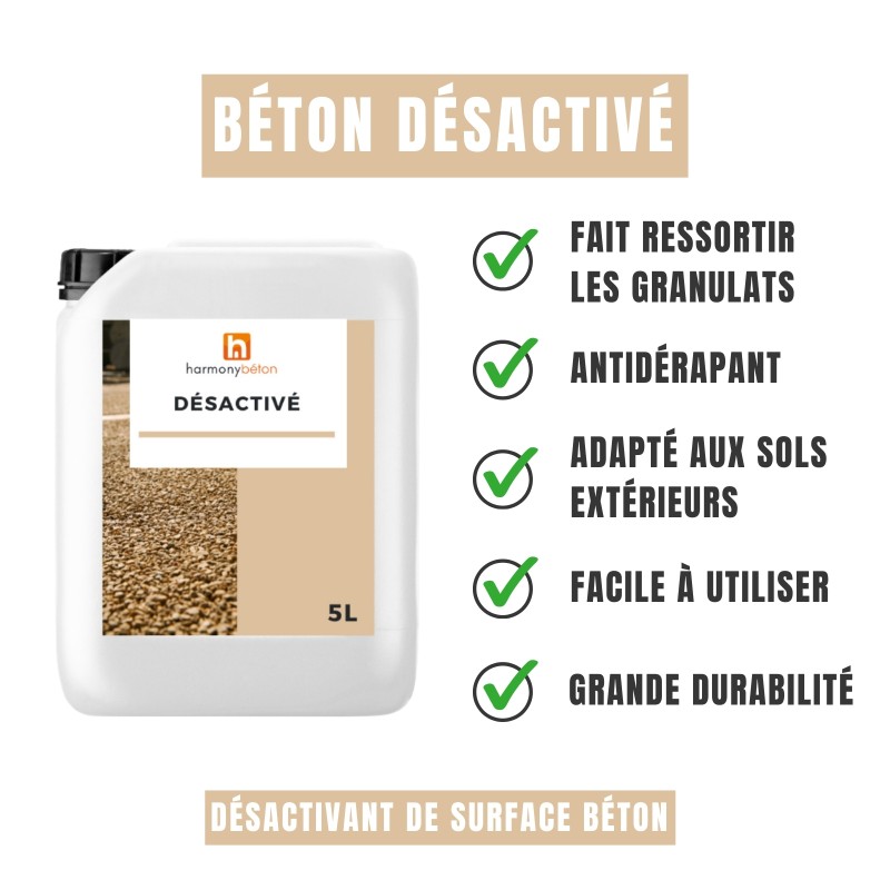 Béton désactivé - désactivant de surface
