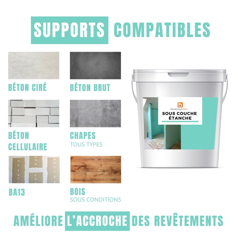Supports compatibles avec la sous couche d'étanchéité