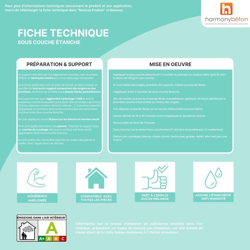 Fiche technique sous couche étanche