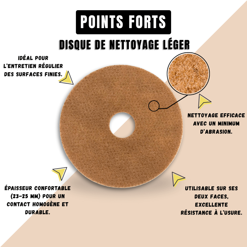 Pad monobrosse beige (nettoyage léger) Ø 406 - Points forts