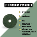 Pad monobrosse vert (récurage) Ø 406 - Utilisations possibles