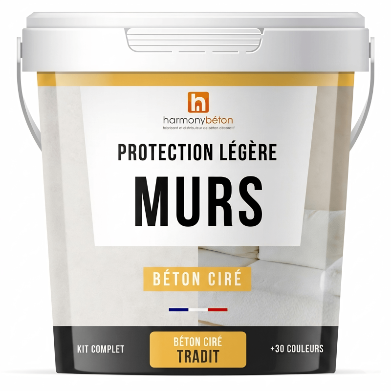 Béton ciré mur - Kit complet protection légère