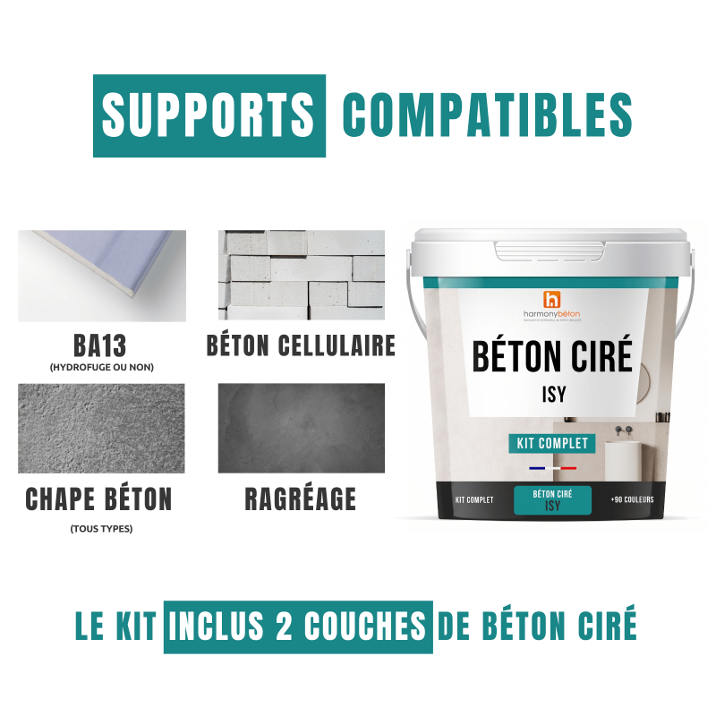 Béton ciré ISY supports compatibles