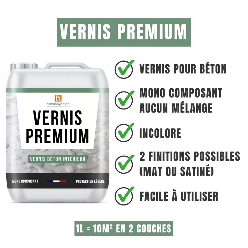 Avantages vernis béton premium