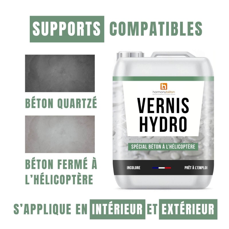 Supports compatibles vernis Hydro® spécial béton