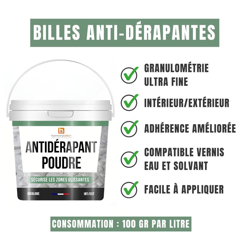 Avantages billes de verres anti-dérapantes