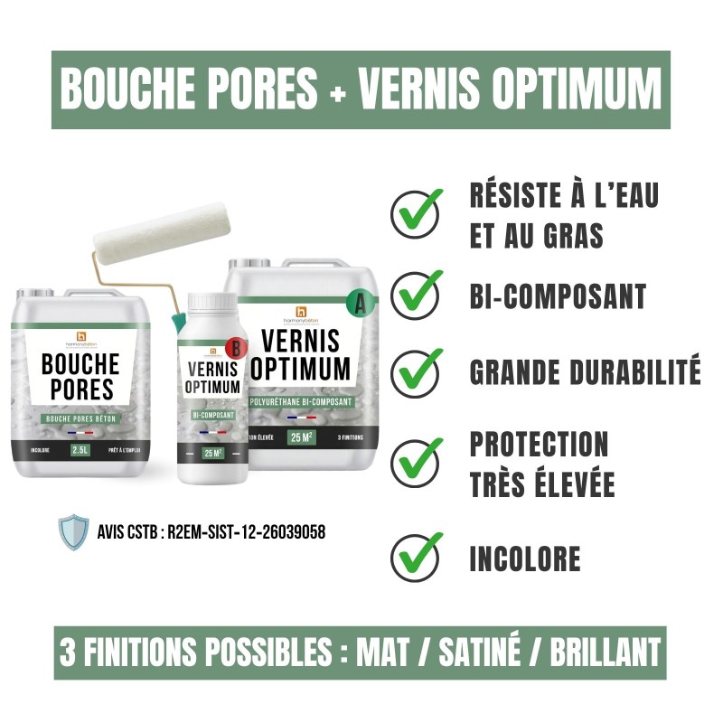 Avantages kit bouche pores + vernis Optimum
