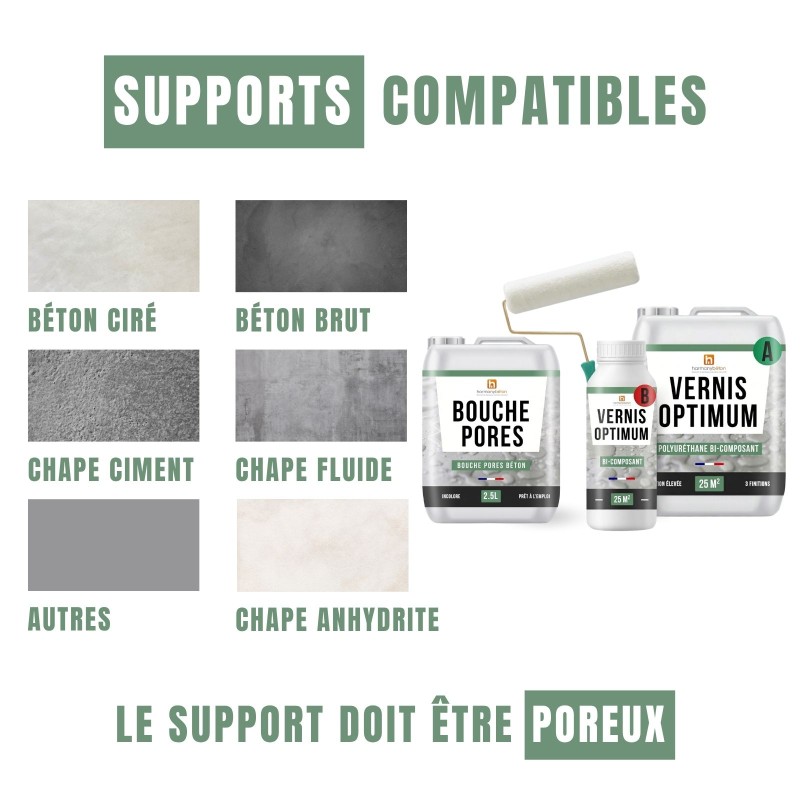 Supports compatibles kit bouche pores + vernis Optimum