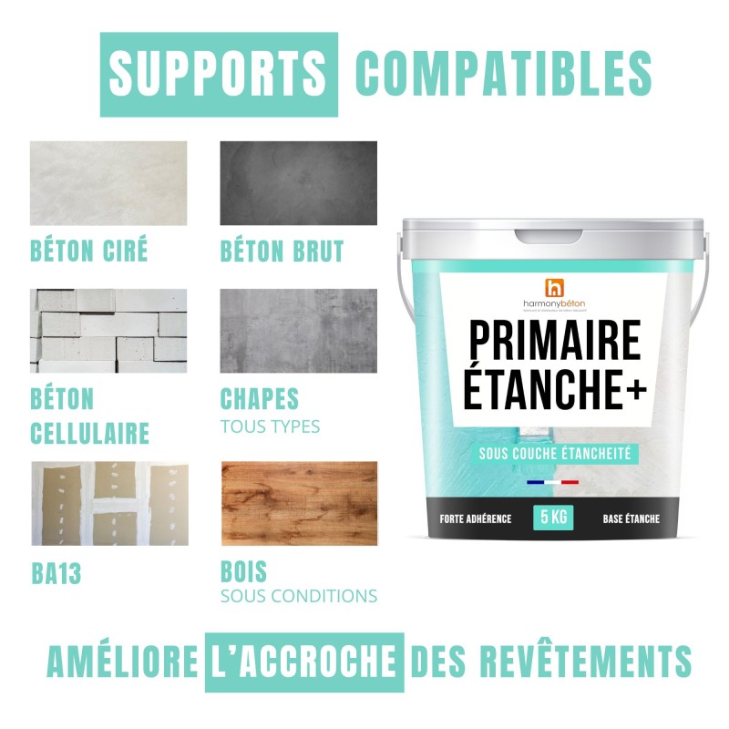 Supports compatibles avec la sous couche d'étanchéité