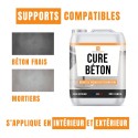 Cure béton compatible avec bétons et mortiers