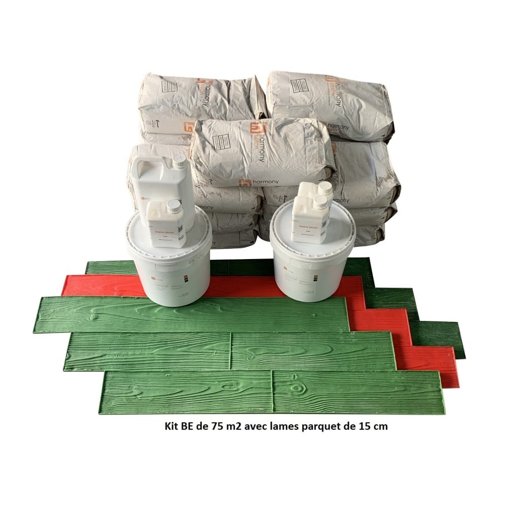 Imprinted concrete kit - Parquet - blades of 15 cm