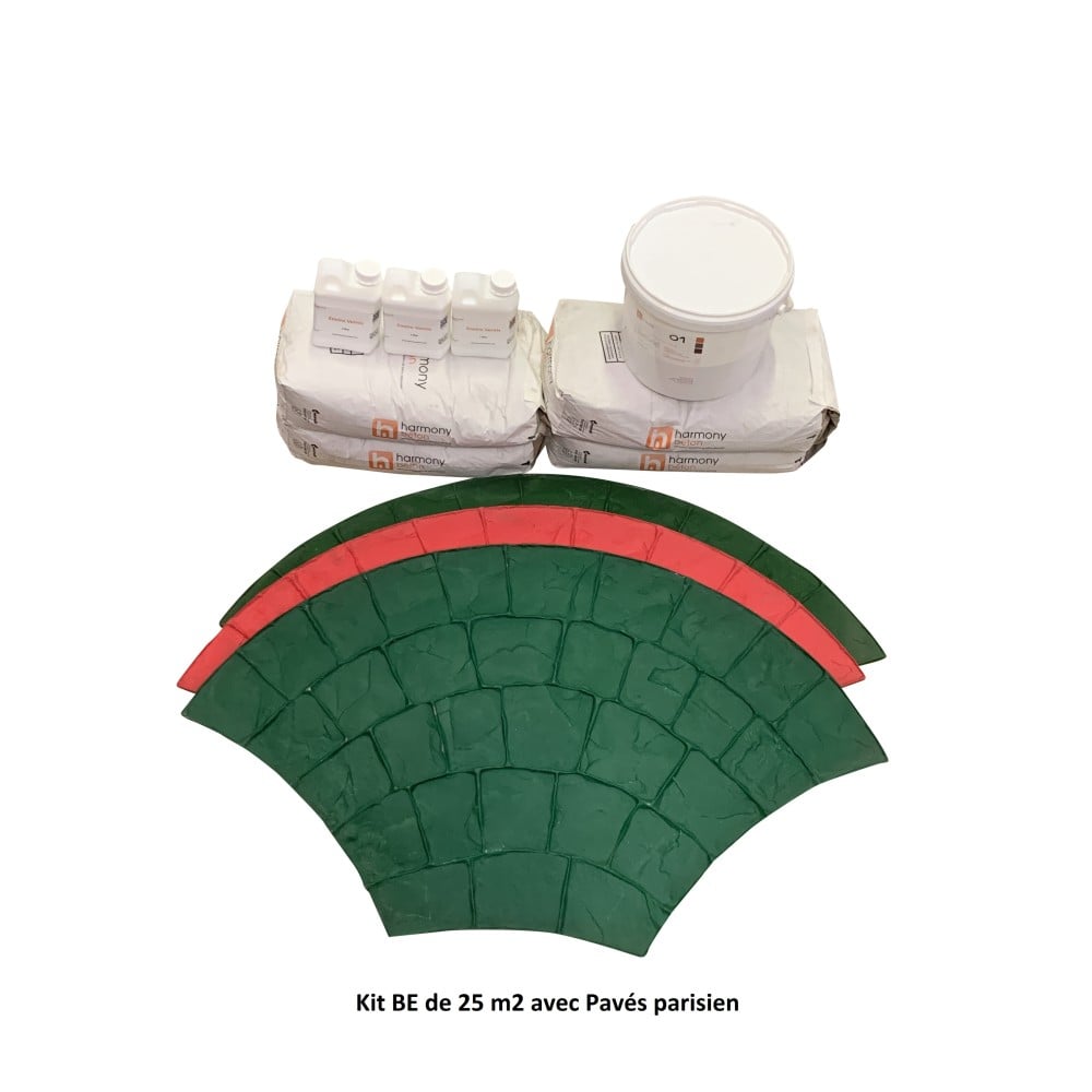Kit béton empreinte aspect Pavés Parisiens