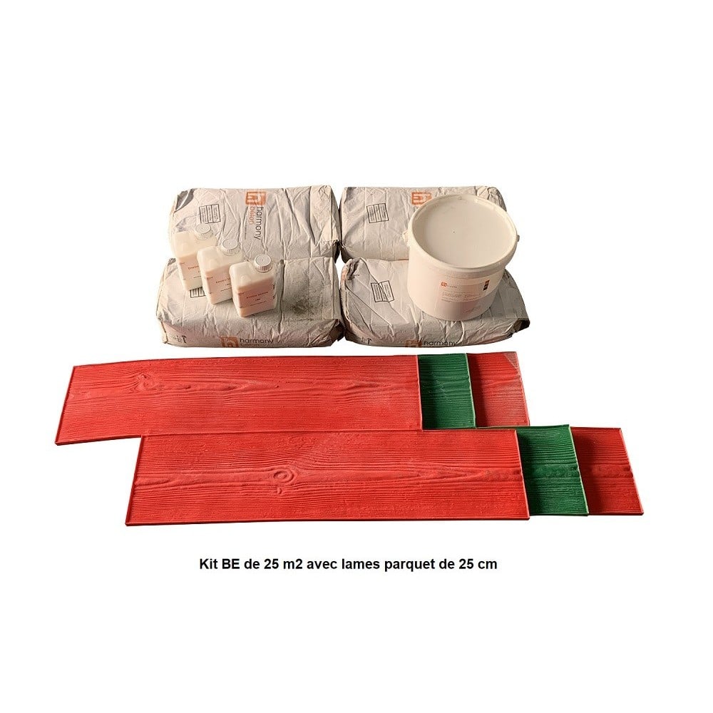Kit béton empreinte aspect Bois - Lame de 25 cm