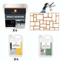 Kit Spray mortier avec pochoir 50m² vieilles dalles