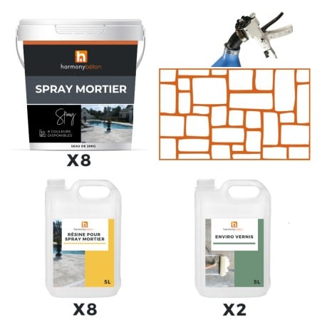 Kit Spray mortar with stencil