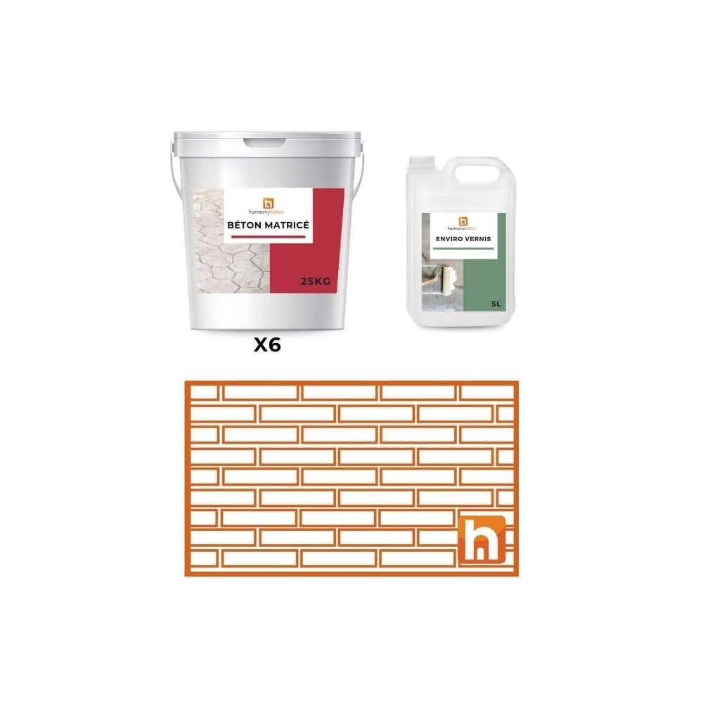 Kit béton matricé 50 m² Brique