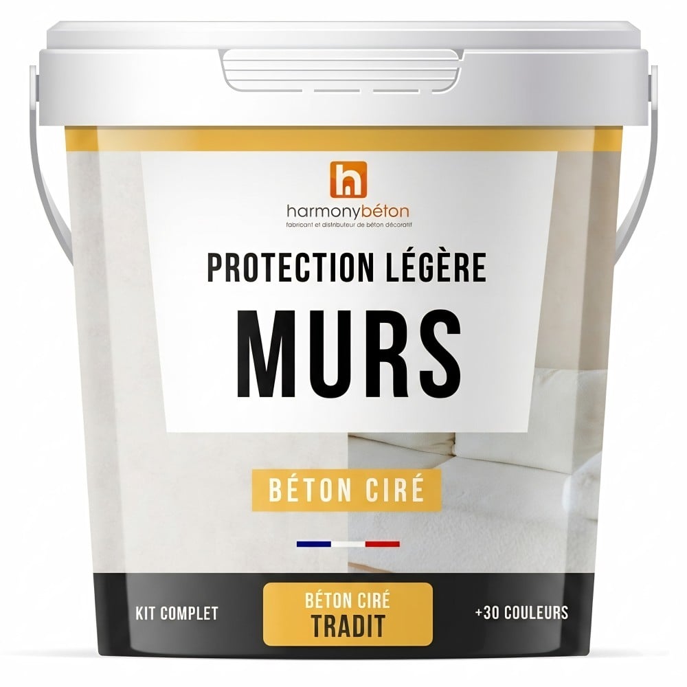 Béton ciré mur - Kit complet protection légère