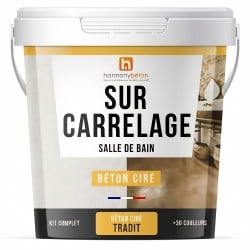 Béton ciré sur carrelage - Kit universel salle de bain