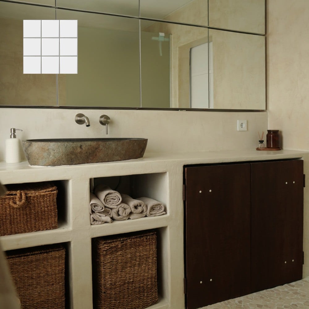 Béton ciré sur carrelage - Kit universel salle de bain - meuble + murs couleur BC09