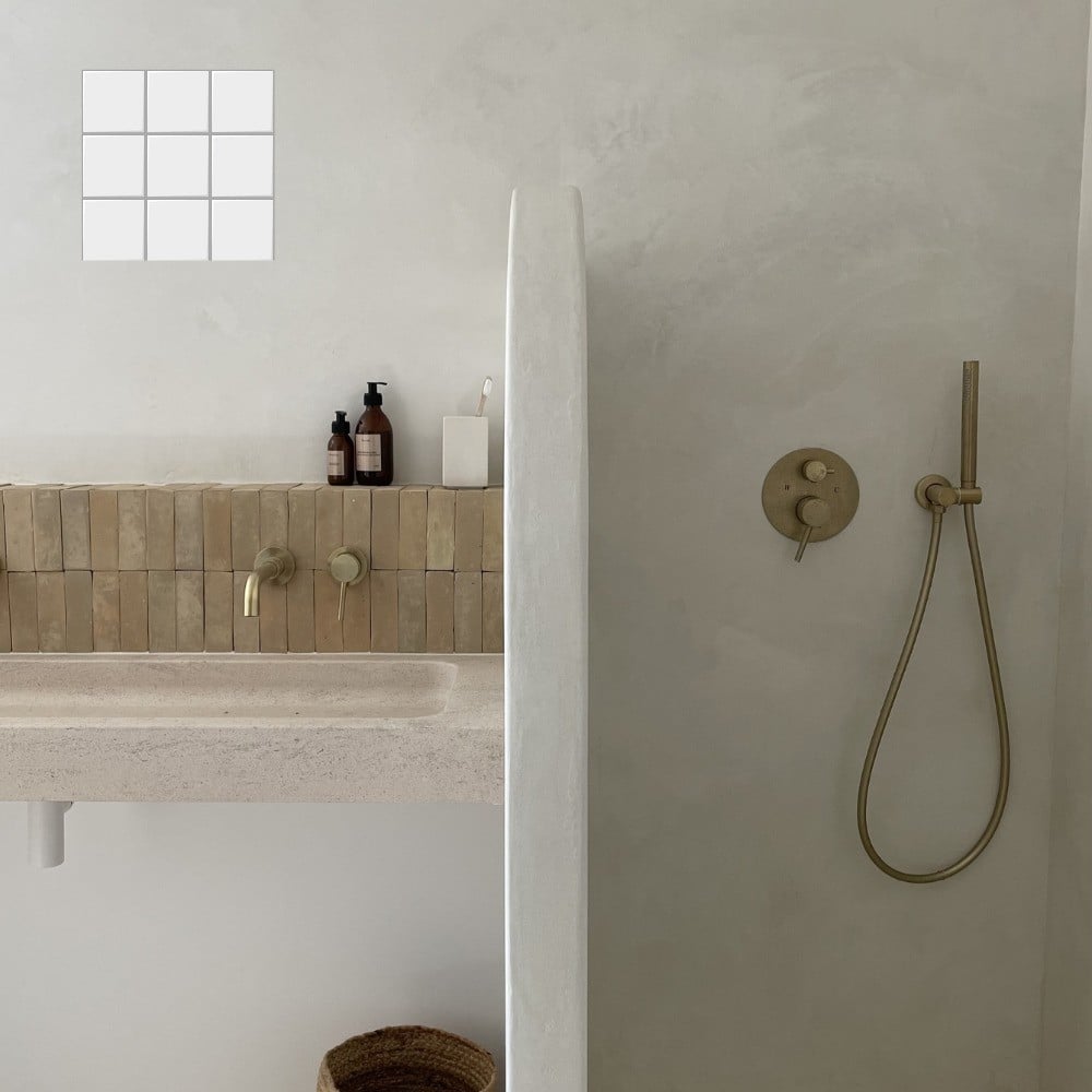 Béton ciré sur carrelage salle de bain - douche couleur BC09