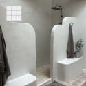 Béton ciré sur carrelage salle de bain - douche couleur BC02