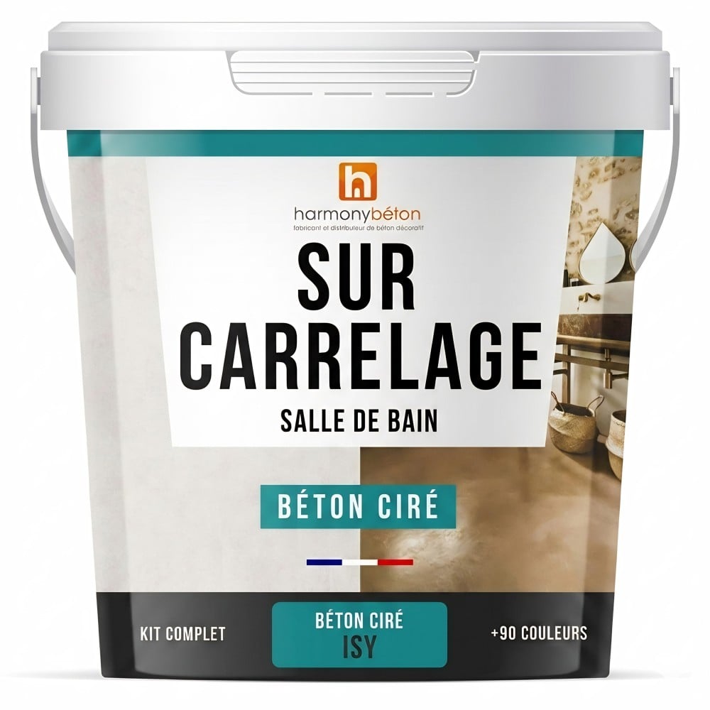 Béton ciré ISY sur carrelage - Kit universel salle de bain